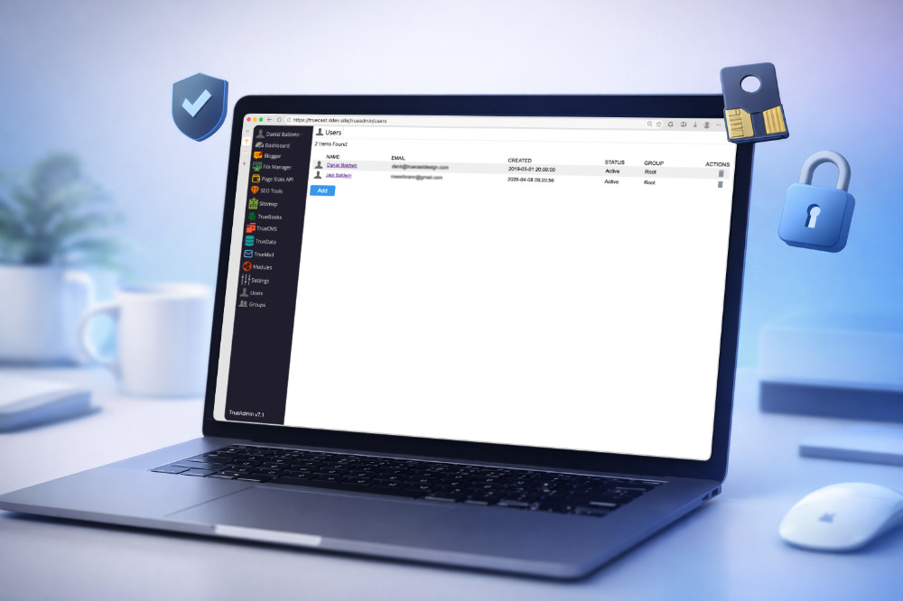 TrueAdmin dashboard