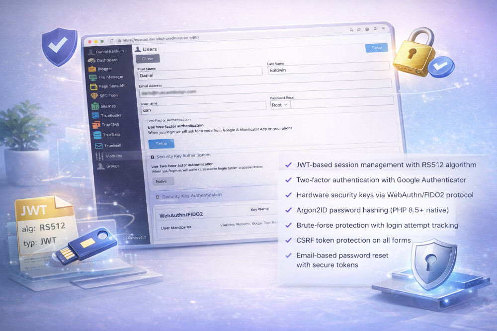 TrueAdmin security features